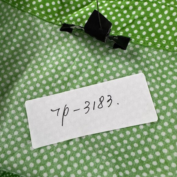 Talbots Surplice Blouse Top 18W Green White Polka Dot Sleeveless NWT TP-3183 - Picture 2 of 9